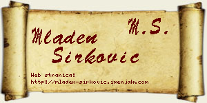 Mladen Sirković vizit kartica
